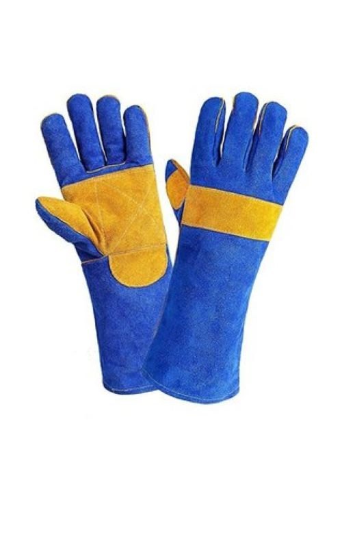 Blue/Red/Green/Grey Leather Animal Handling Gloves, Capacity: Standard, Size/Dimension: Large