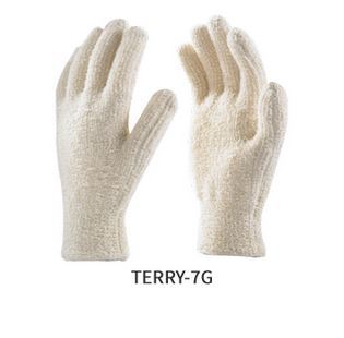 Male Natural / Cotton Terry Knitted Gloves, Terry-7G