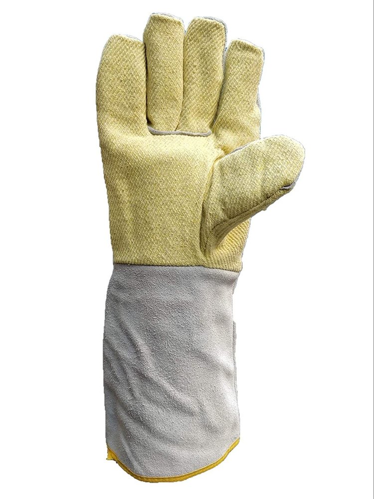 Leather Yellow Kevlar Gloves