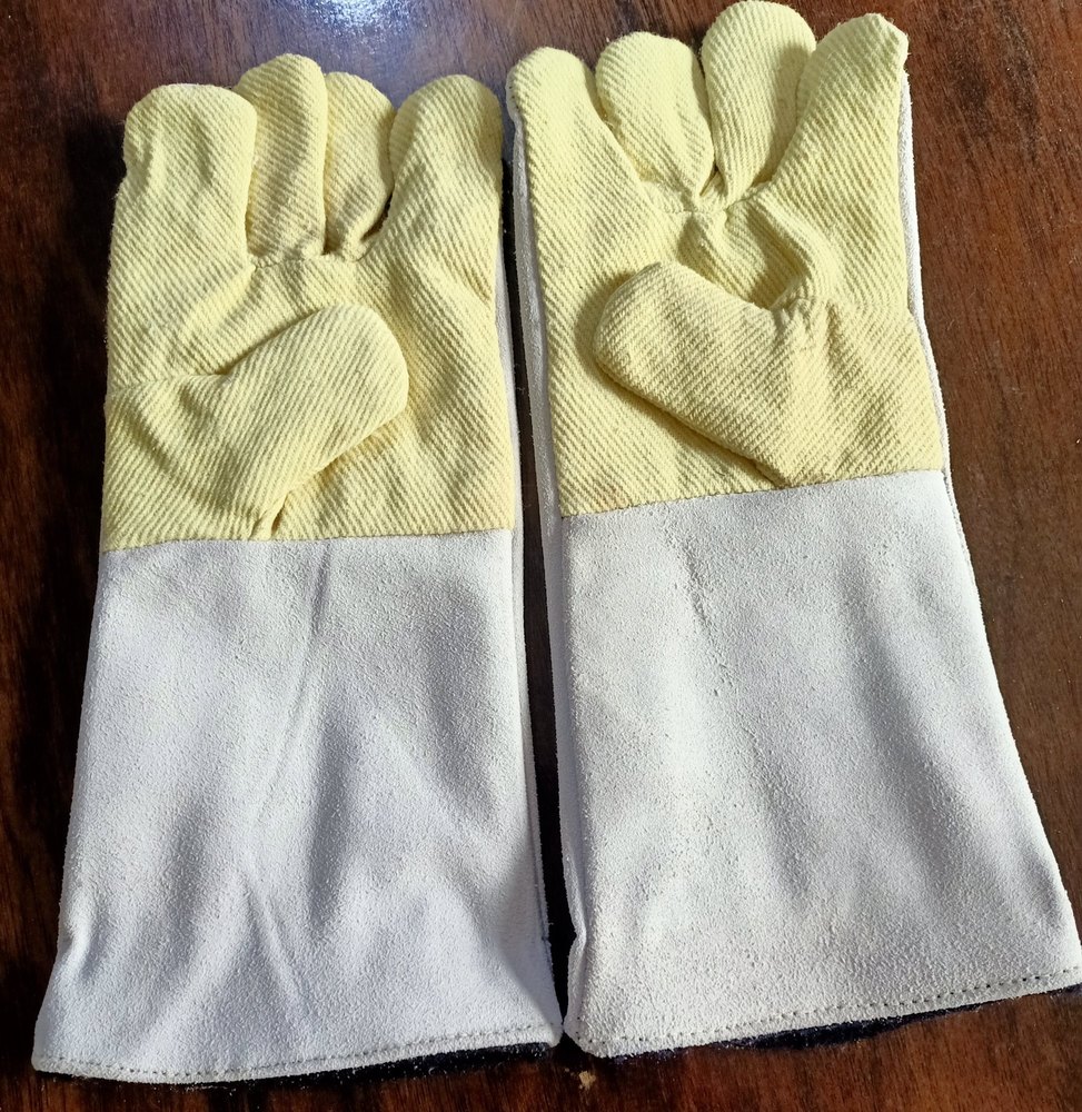 Plain Men Kevlar Leather Gloves, For Industrial