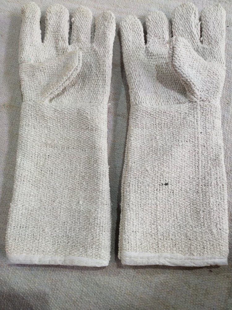 Cottan Gray Asbestos Commercia Full Fingered Hand Gloves