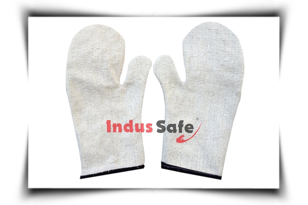 White Asbestos Type Mitton Gloves