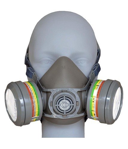 rubber Gray Vinus Gas Mask V-800 With 7800 Dual Cartage