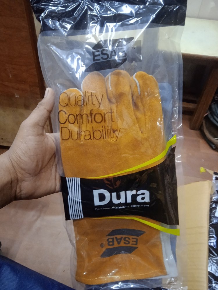 Unisex Esab Leather Hand Welding Glove, Finger Type: Full Fingered
