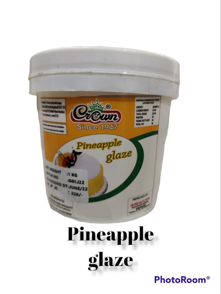 Crown Plastic Jar Pineapple Cake Glaze Gel, For Bakery, Packaging Size: 1 kg