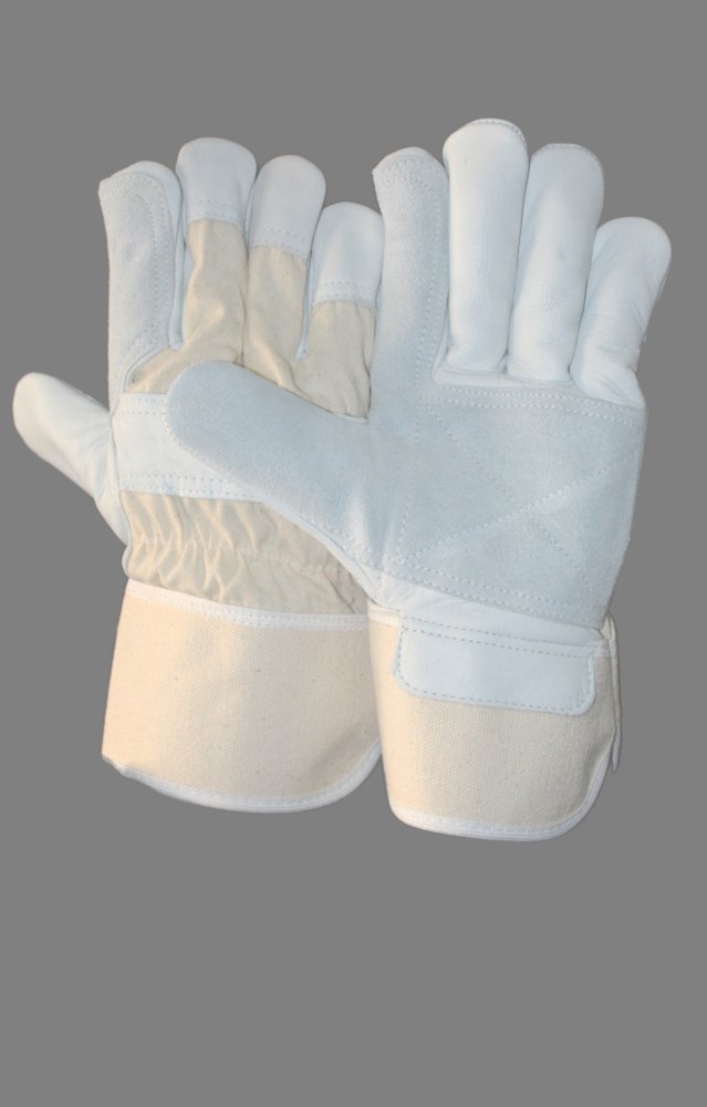 Male Chrome Canadian Type Leather Double Palm Hand Gloves