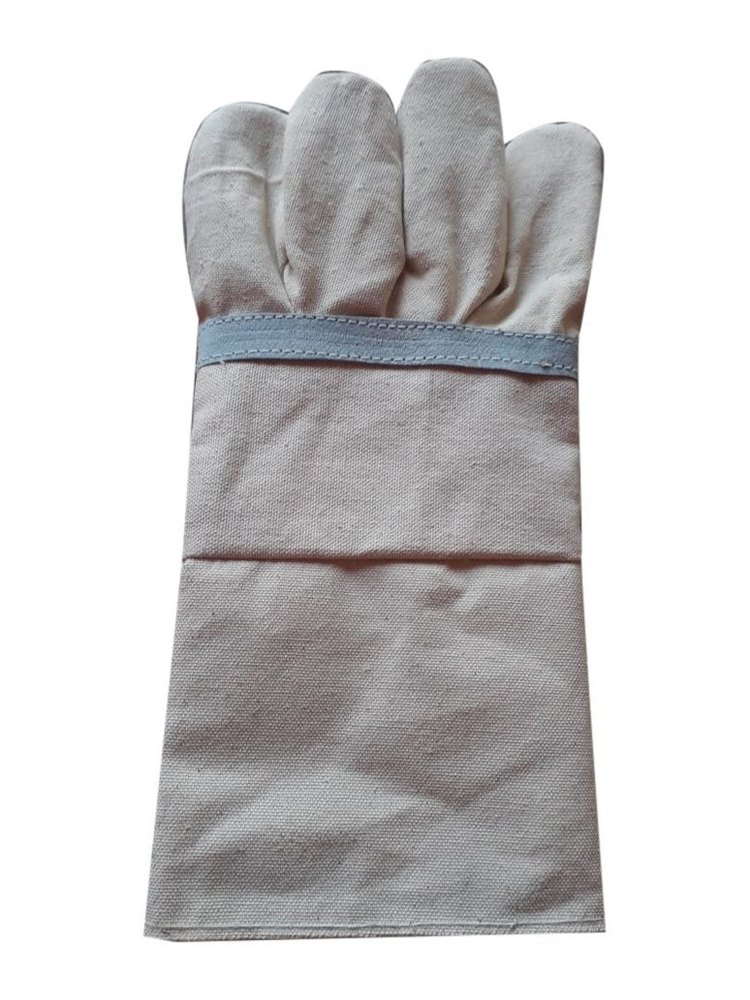 12 inch Canvas Leather Hand Gloves, Finger Type: Full Fingered