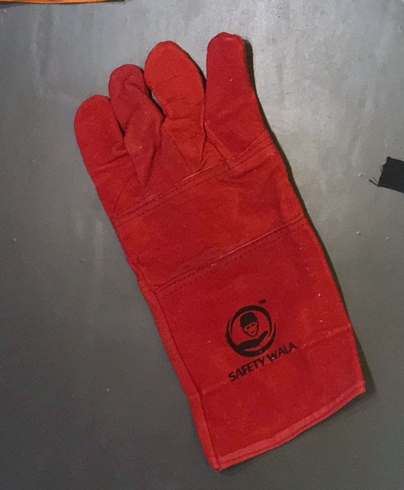 Leather Safety Gloves, Size: Medium