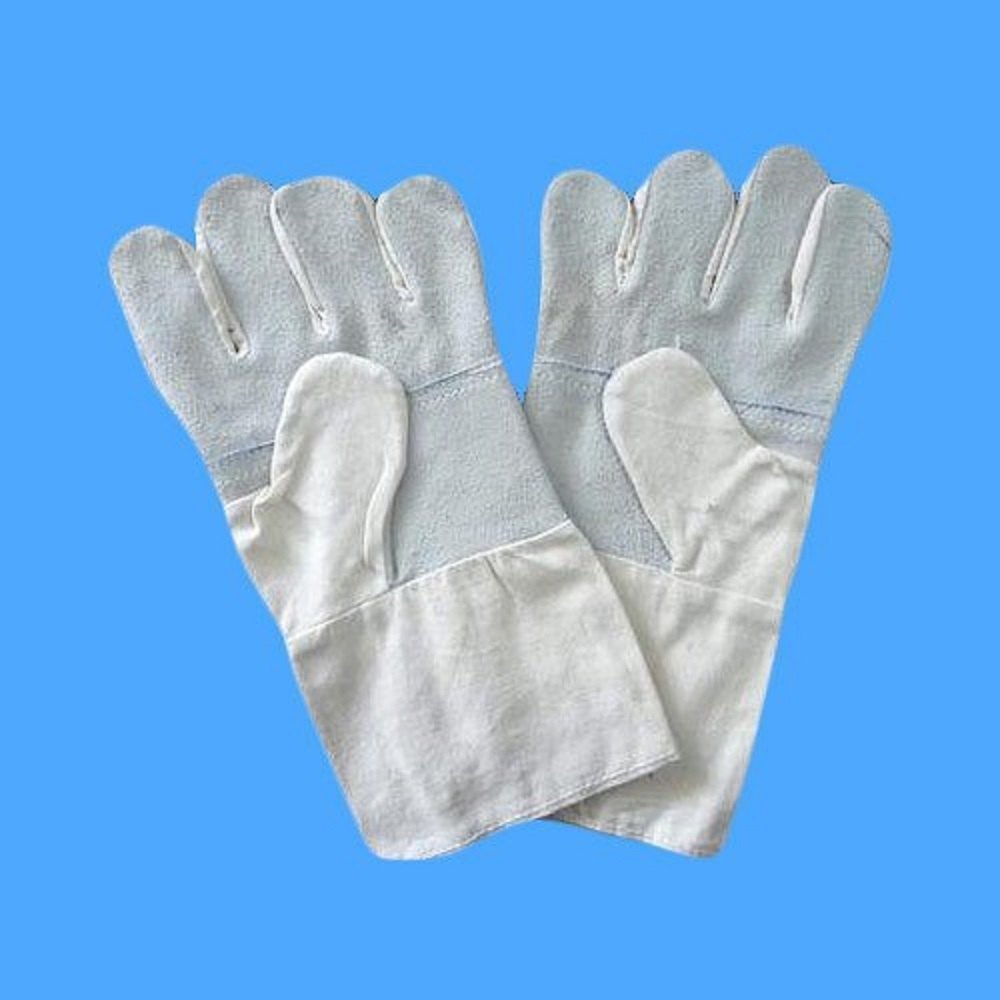 Unisex Leather Canvas Gloves, 10 inch, Finger Type: Full Fingered