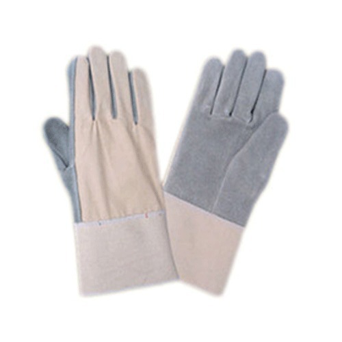 Plain Leather Canvas Gloves, For Safety Purpose