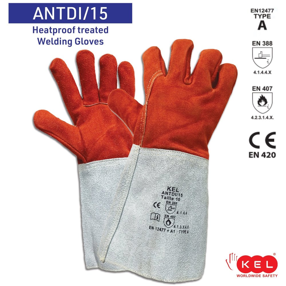 ANTDI/15 Split Leather Gloves With Heatproof Treatment, Model: ANTDI/15