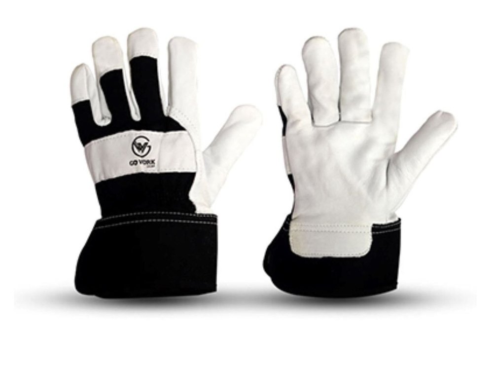 Goat Skin Leather Palm Safety Cuff Gloves