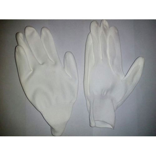 Plain Unisex PU Coated Palm Fitted Gloves, Full Fingered