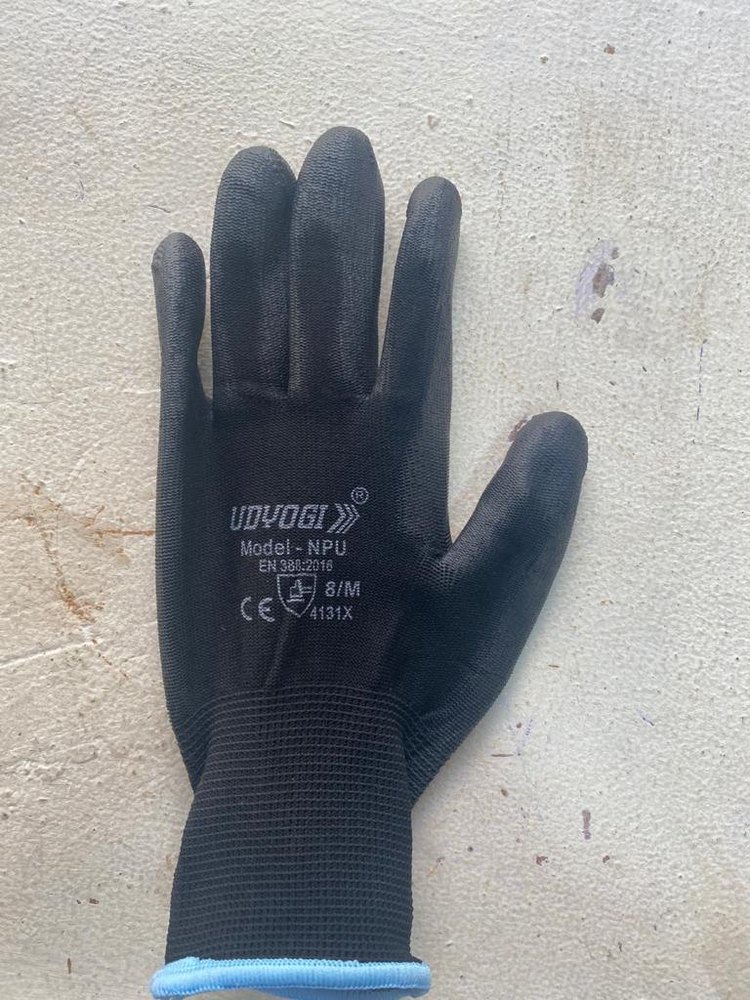 CE Nylone Pu Coated Gloves, Powder Free, Size: Free Size