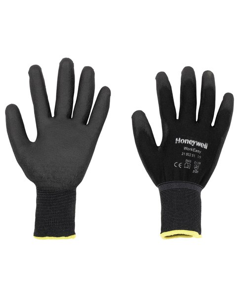 Black Polyster Honeywell 2100251 WorkEasy PU Gloves, For Industrial
