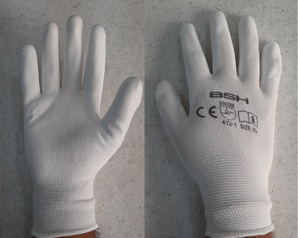 White PU Coated Gloves for Industrial