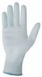 Unisex White PU Coated Gloves, for Industrial, Full Fingered