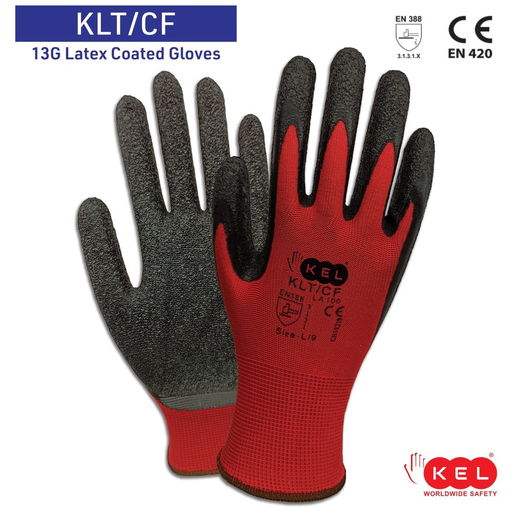 Polyester Latex Coated glove General purpose-KLT/CF