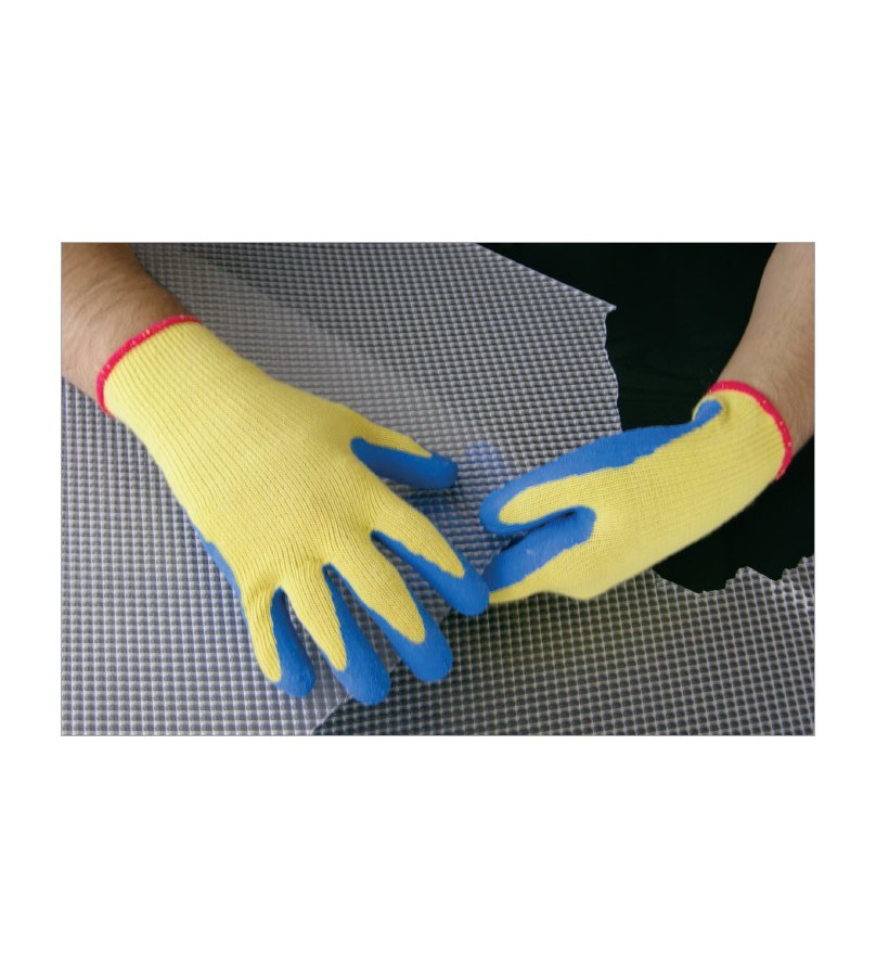CE Knitted Gloves with Dyed Liner and Crinkled Latex Coating (KSGGC)