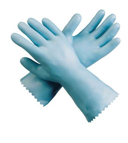 CE Blue Latex Supported Glove With Cotton Lining Inside, For Construction/Heavy Duty Work
