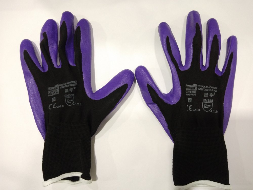 ISO Purple Black Nitrite Foam Coated Gloves
