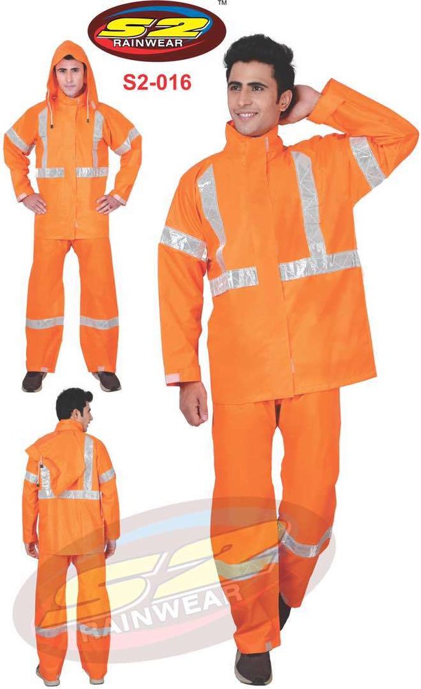 Polyester, Nylon Safety Raincoat