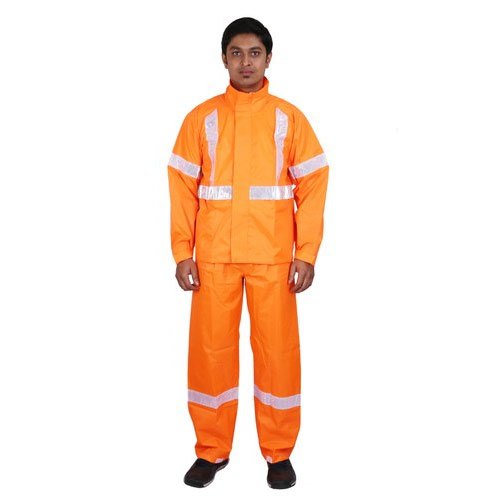 RINAINS Plain Protector Reflective Rain suit Florescent Orangse