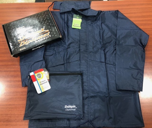 Nylon Blue Duckback Diplomat Rainsuit