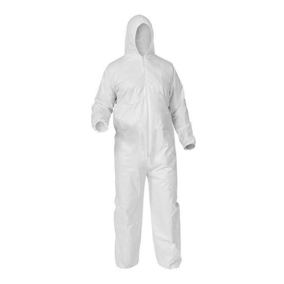 White Plain Non Woven Hooded Coverall