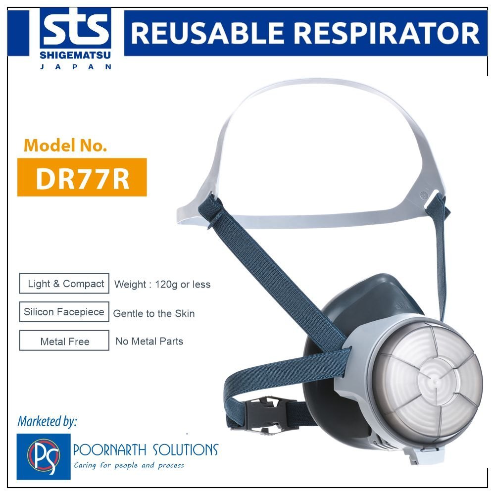 Sjigematsu Japan DR77R2N Half Face Reusable Respirator Dust Mask