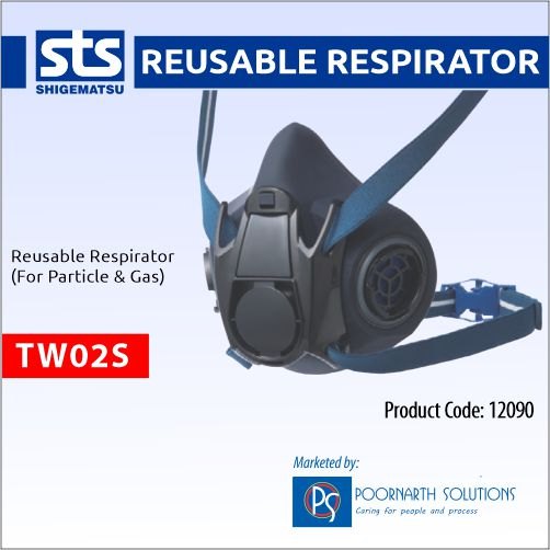 Shigematsu Japan TW02S Reusable Respirator Dual Cartridge Face Mask