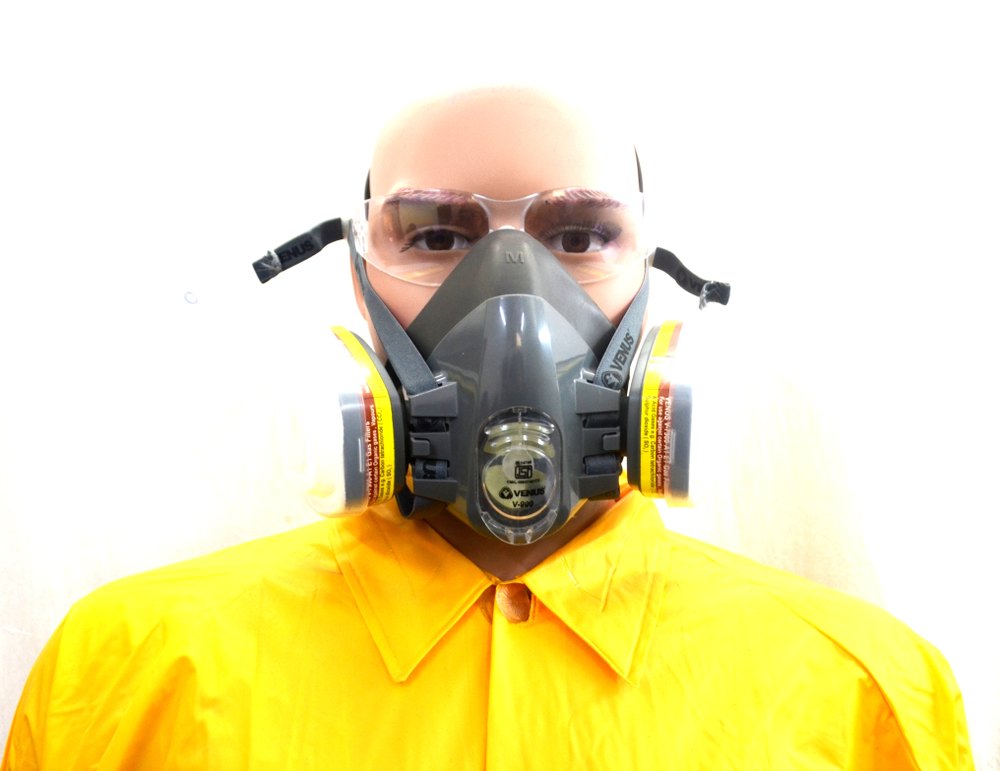 Venus V900 Reusable Half Face Cartridge Mask Respirators, Acid Gas