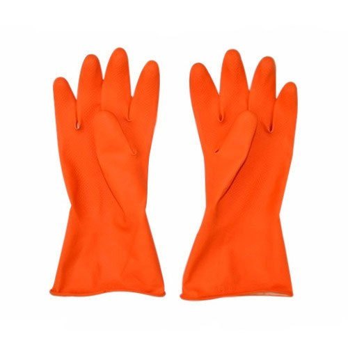 Diamond Make 16 Acid Alkali Orange Hand Gloves