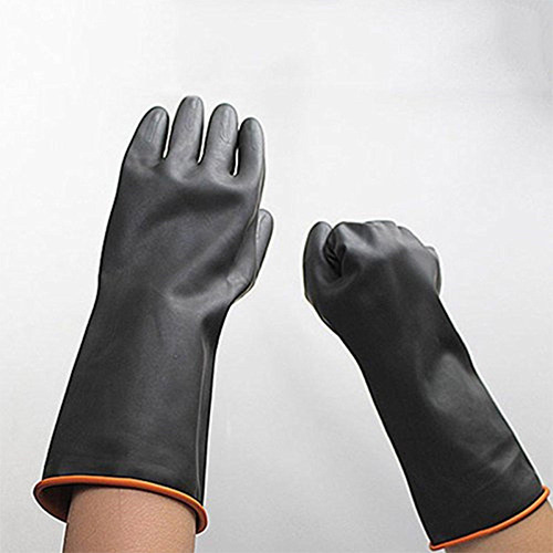 Unisex Black Alkali Resistant Glove, Pack Type: Plastic Poly Bag