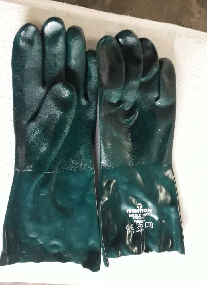 Plain Black Chemical Acid Alkali Resistant Hand Gloves, Finger Type: Full Fingered, Model Name/Number: HPDC-T-002