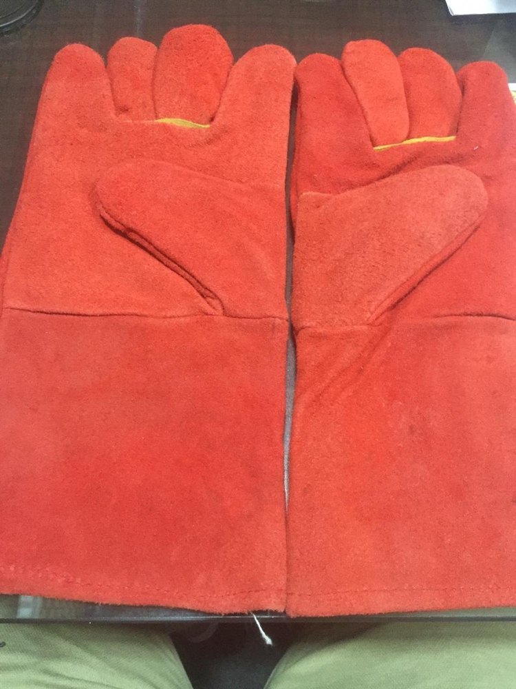 Leather(Buff/Split/Chrome) Red Welding Gloves