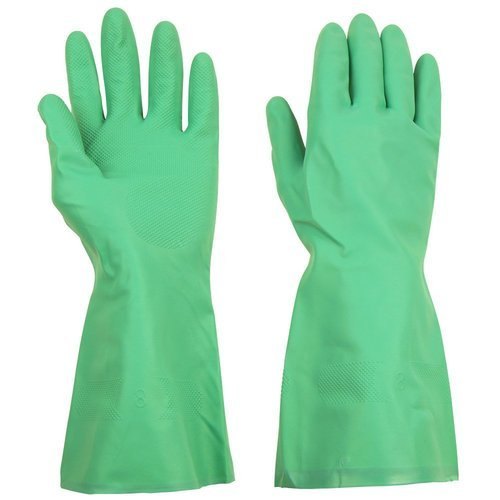 Green Rubber Acid Resistant Safety Gloves