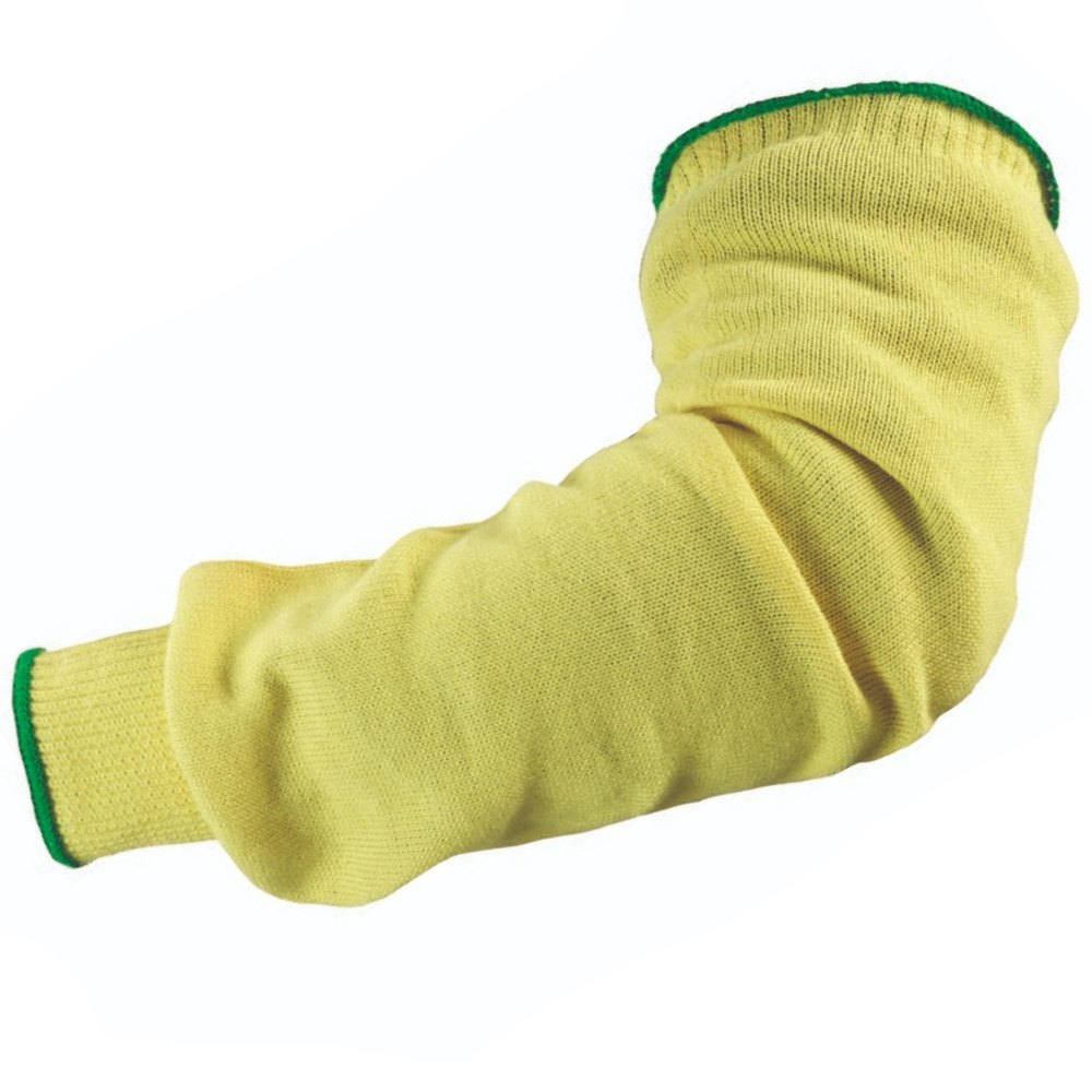 Yellow DuPont Kevlar Double Knit Cut and Heat Protection Safety Sleeve, Size: 20