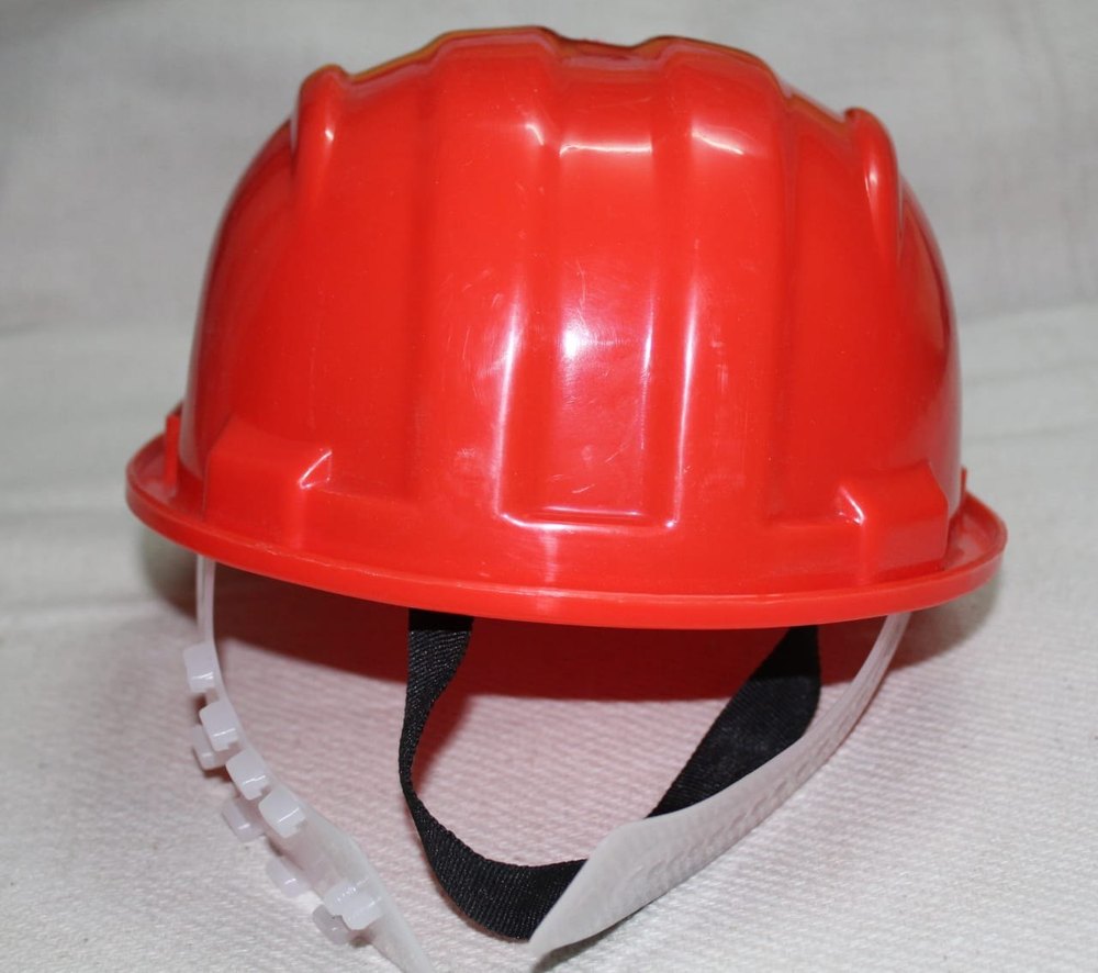 Polypropylene Red Construction Safety Helmet, For Construction, Mining, Size: 540-590mm