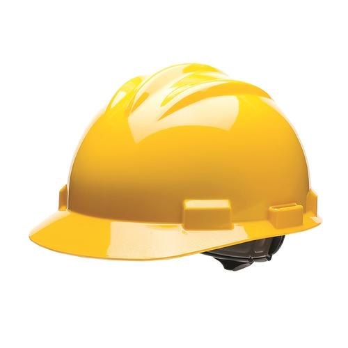 Yellow HDPE Ratchet Hard Hat, for Construction, Size: 540-590 mm