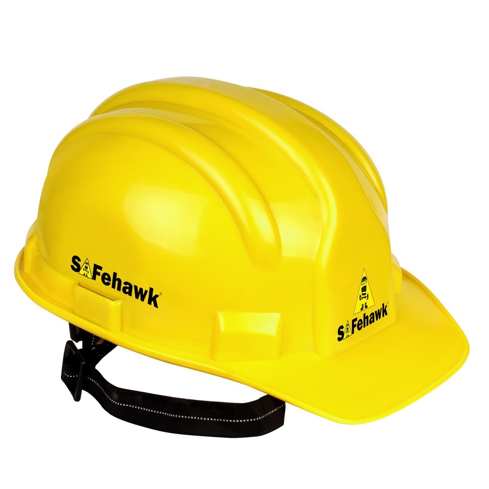 SAFEHAWK Hdpe Ratchet Helmet, Standard: Isi Certified, Size: STANDARD