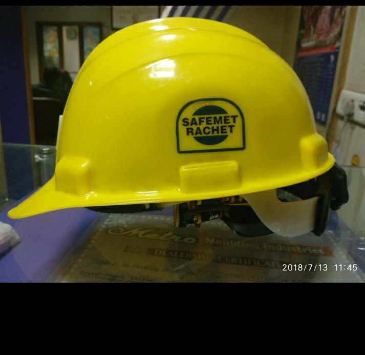 Yellow Ratchet Type Safety Helmet ISI Approved