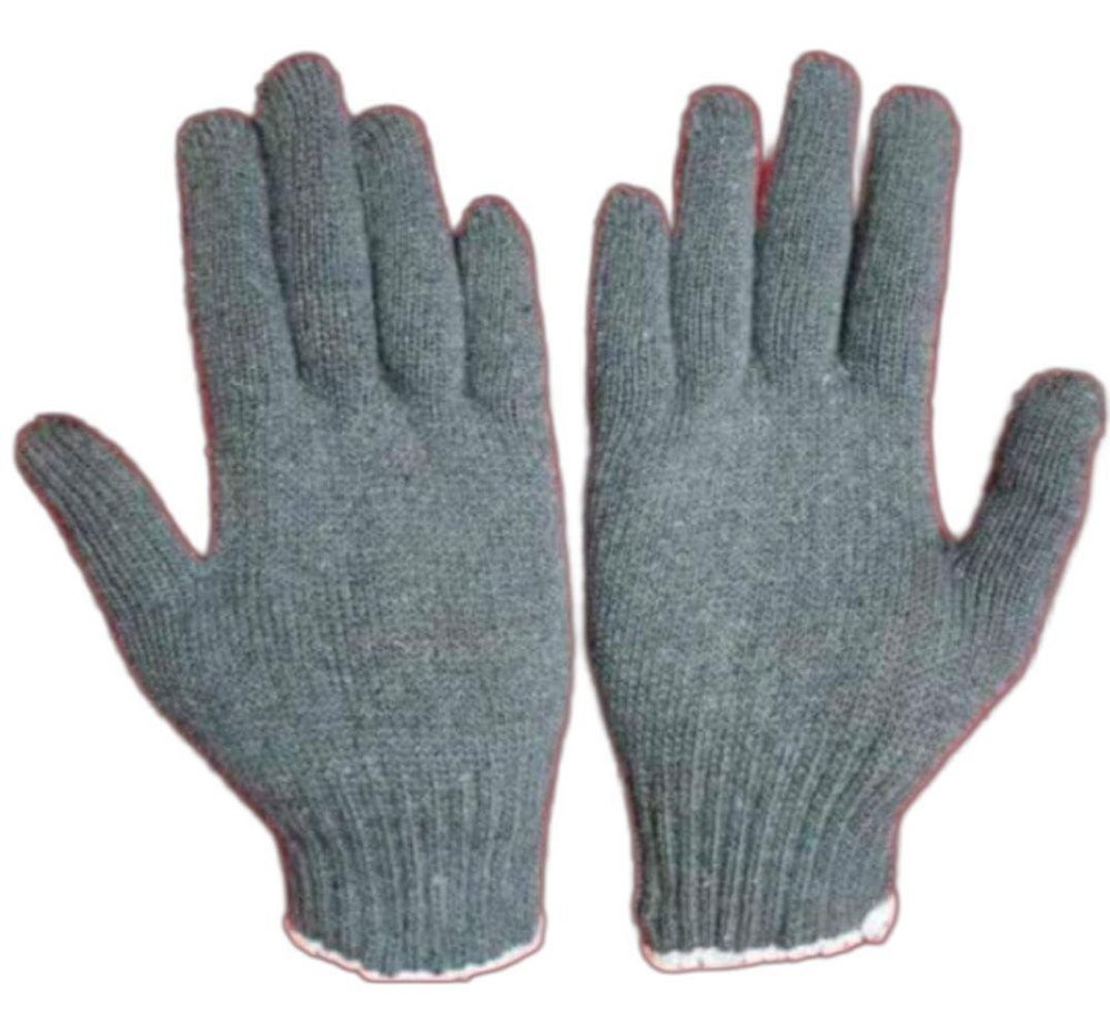 Grey Polycotton Fish Cutting Hand Glove, For Industrial, Size: Medium