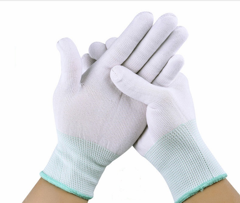Safety White Seamless Knitted Gloves, 13G