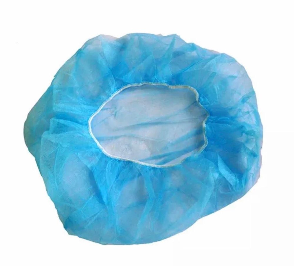 Blue Non Woven Medical Caps, Quantity Per Pack: 100, Size: 18 Or 21
