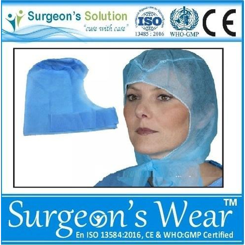 Blue Disposable Hood Cap