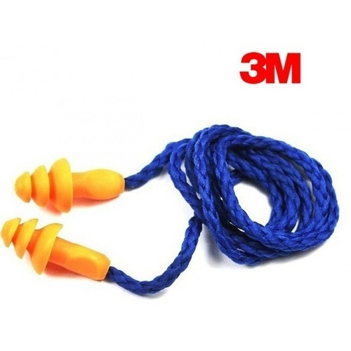 Blue 3M 1270 Reusable Corded Ear Plugs