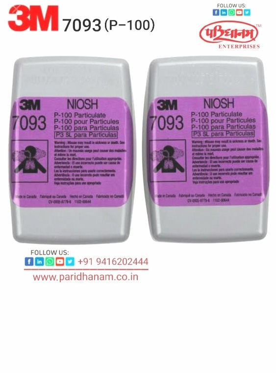 Plastic Grey & Pink 3M 7093 (P-100) Cartridge, For Medical Use., Micron Filter