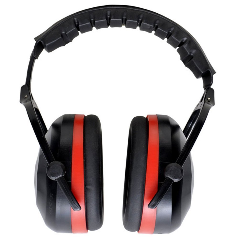 Black And Red Plastic Karam EP 22 Foldable Deluxe Ear Muffs, Round, Cushioned