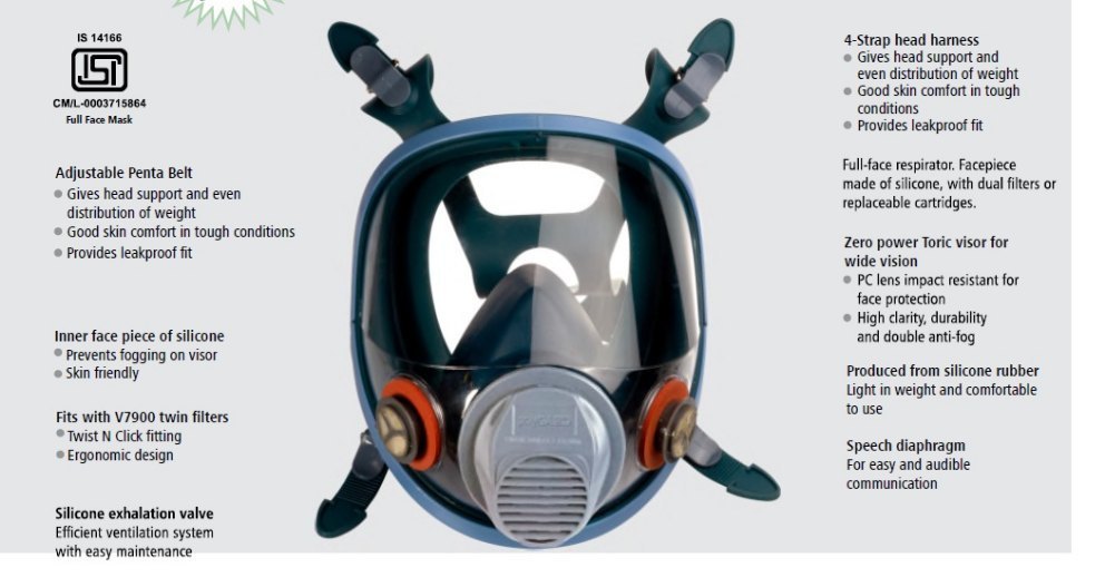 Venus V-999 Full face mask, Acid Gas